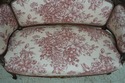 64270EC: Vintage French Toile Upholstered Settee L