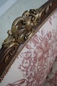 64270EC: Vintage French Toile Upholstered Settee L