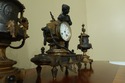 LF50461EC/66EC: Antique 3 Piece Bronze Clock & Urn