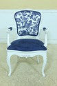 L53731: Pair French Style Blue Dove Upholstered Ar