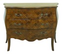 53690EC: Italian Parquetry Inlaid 3 Drawer Commode