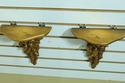 F53555EC: Pair Vintage Gold Gilt Acorn Design Wall