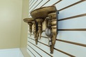 LF50733EC: Pair Custom Crafted Gold Leaf Wall Shel