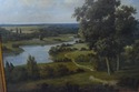 F66395EC: Large Meadow River Scene Frame Oil Paint