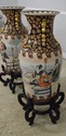 LF66342EC: Pair Large Chinese Porcelain Urns On St