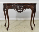 L66348EC: KARGES French Louis XV Walnut Console Ta