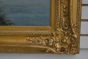 F66384EC: Large Gold Frame Meadow Landscape Oil Pa