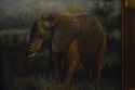 LF66379EC: Artist Signed Elephant Oil Painting On 