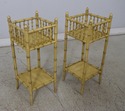 F66320EC: Pair KINDEL Bamboo Form Planter Stands