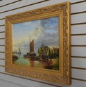 F66388EC: Artist Signed European Harbour Oil Paint