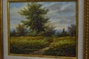 F66403EC: Gold Frame Oil Painting On Canvas Landsc