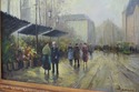 F66383EC: European Street Scene Oil Painting On Ca