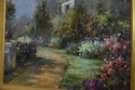 F66382EC: Impressionist Floral Garden Scene Oil Pa