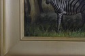 F66377EC: Artist Signed Framed Zebra Oil Painting 