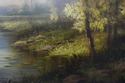 F66387EC: W.KERCKHORN Signed Large River Scene Oil