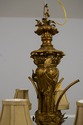 F66290EC: Italian Toleware & Wood Gold Chandelier