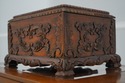 F66458EC: MAITLAND SMITH Carved Mahogany Lidded Do