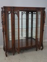 70670: French Rococo Carved Walnut Curio Display C