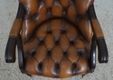 L70871: Vintage English Tufted Leather Chesterfiel