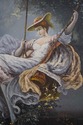 62304EC: Framed Oil Painting On Canvas Of Lady In 