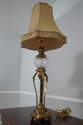 LF62087EC: Pair Regency Style Brass & Crystal Tabl