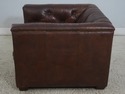 70922: Pair RESTORATION HARDWARE Tufted Leather Ch