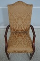 L70949: Set of 6 Mahogany Gold Damask Upholstered 