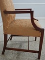 L70949: Set of 6 Mahogany Gold Damask Upholstered 