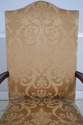 L70949: Set of 6 Mahogany Gold Damask Upholstered 