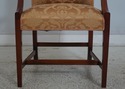 L70949: Set of 6 Mahogany Gold Damask Upholstered 