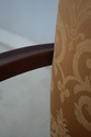 L70949: Set of 6 Mahogany Gold Damask Upholstered 