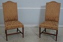 L70949: Set of 6 Mahogany Gold Damask Upholstered 