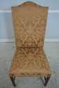 L70949: Set of 6 Mahogany Gold Damask Upholstered 