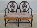 LF71013: Vintage Mahogany Double Chair Back Settee