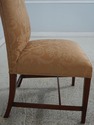 L70949: Set of 6 Mahogany Gold Damask Upholstered 