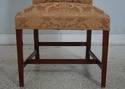 L70949: Set of 6 Mahogany Gold Damask Upholstered 