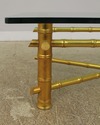 57727EC: Decorator Gold Bamboo Form Glass Top Coff