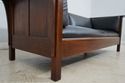 66114EC: STICKLEY Mission Oak Sofa w. Black Leathe