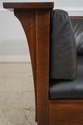 66114EC: STICKLEY Mission Oak Sofa w. Black Leathe