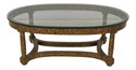 57657EC: HENREDON Mid Century Modern Glass Top Cof