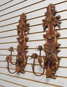 F66576EC: Pair Venetian 3 Arm Candelabra Wall Scon