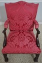 L70845: Pair BAKER Damask Upholstered Mahogany Lib