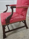 L70845: Pair BAKER Damask Upholstered Mahogany Lib