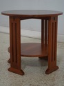 70257: STICKLEY Mission Style Cherry Round Lamp Ta