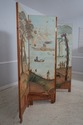 F70678: Folk Art Hand Painted Pine 4 Section Foldi