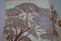 F70678: Folk Art Hand Painted Pine 4 Section Foldi