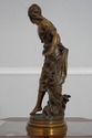 F66412EC: MATHURIN MOREAU Signed Bronze Lady Sculp