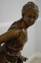 F66412EC: MATHURIN MOREAU Signed Bronze Lady Sculp