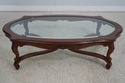 L66330EC: KARGES French Walnut Glass Top Coffee Ta