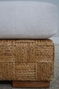 70770: RALPH LAUREN Wicker Woven Upholstered Stool